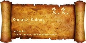 Kurutz Kabos névjegykártya